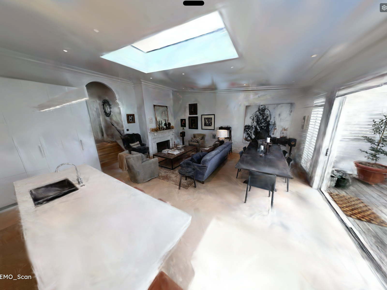 Living room of a character villa, seen in the walkthrough